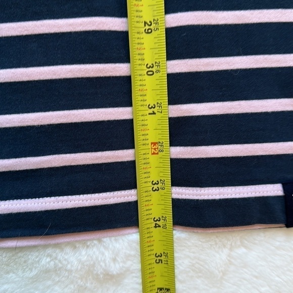 Holbrook Sweden Navy & Pink Striped Cotton Dress Size Large - Picture 11 of 12